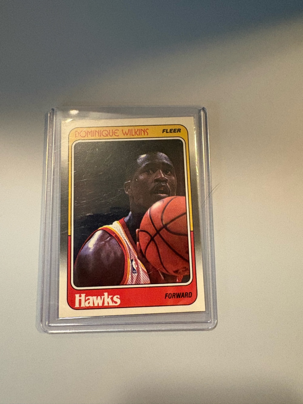 1988 Fleer Dominique Wilkins Basketball Trading Card - Hawks (Red/White)